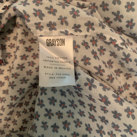 Anthropologie Grayson the Hero Women's Red Poppy Button-Up Blouse Size 03 - Picture 5 of 9